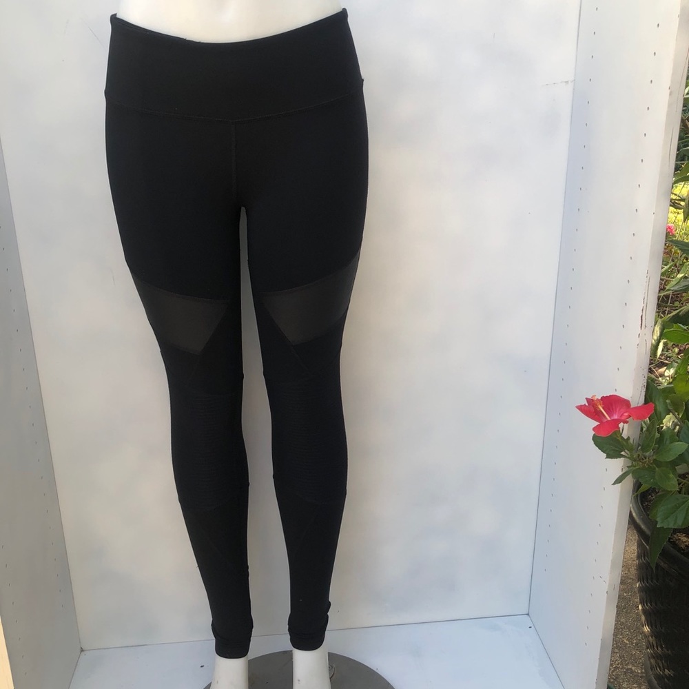 Glyder Black Leggings With Leather Details Size S